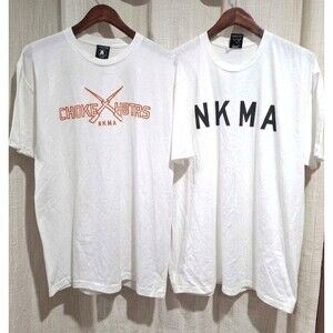 Lot of 2 Nakama Brand White Graphic T-Shirts Mens XL Streetwear Hooligans JDM